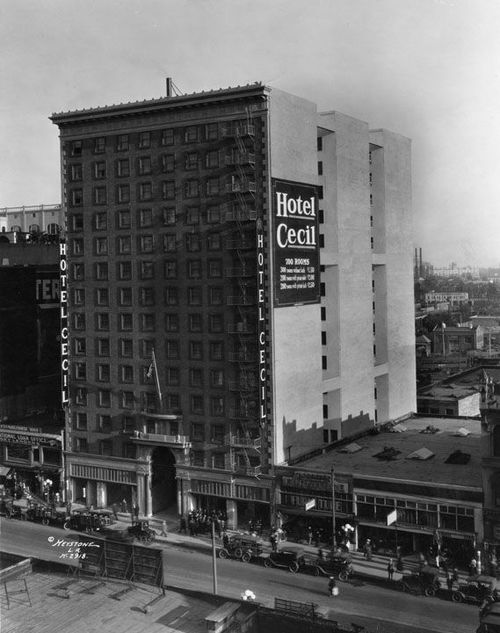 Cecil Hotel facade in 20th century