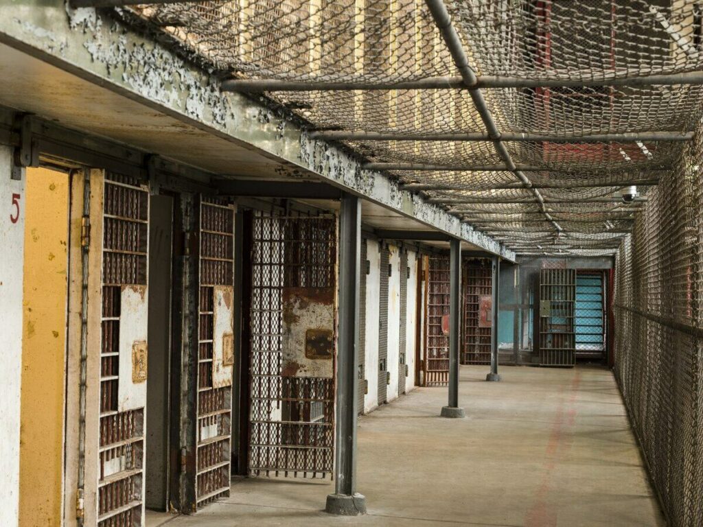 Cell block in West Virginia Penitentiary