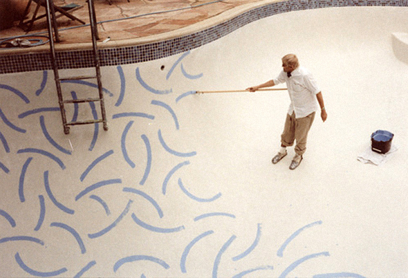 David Hockney painting at Hotel Roosevelt