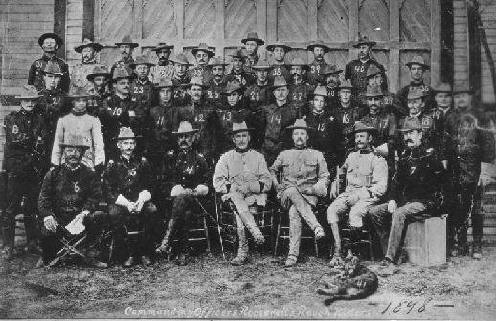 Theodore Roosevelt at Menger Hotel with Rough Riders