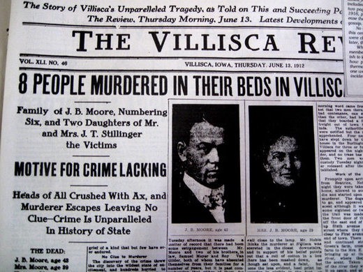 Villisca axe murders in newspaper