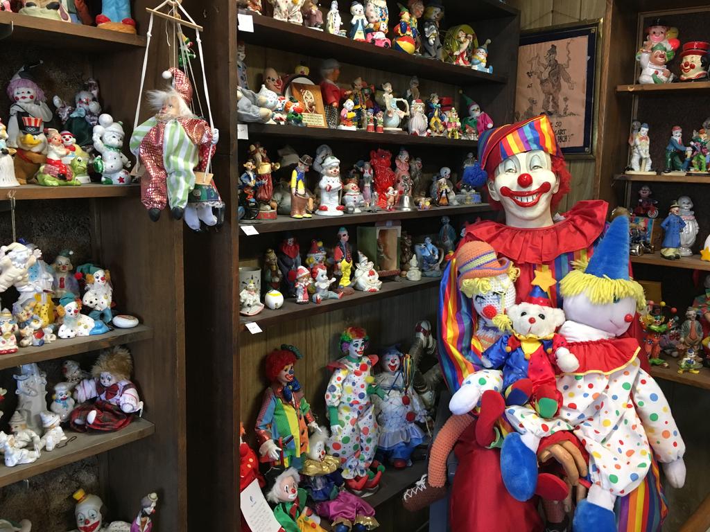 clown collection in The World Famous Clown Motel
