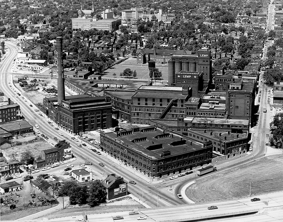 Lemp brewery complex in 1950s