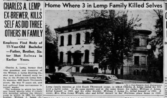 newspaper clipping charles lemp suicide