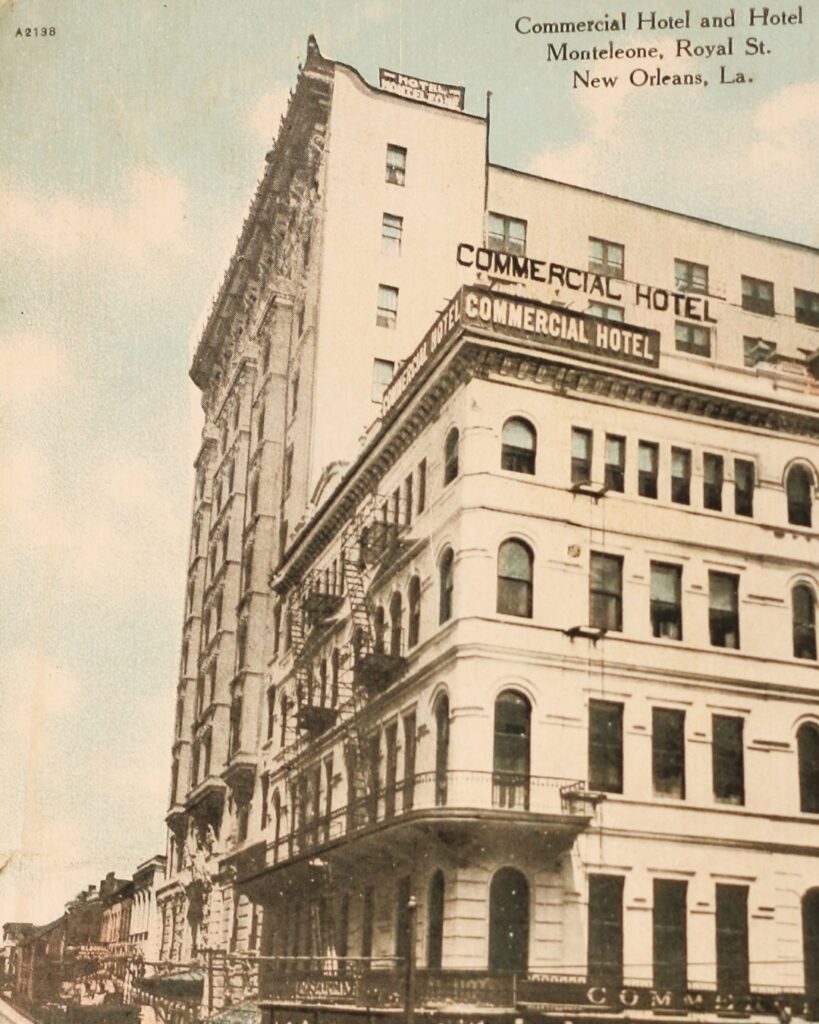 hotel monteleone and commercial hotel facade