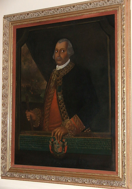oil painting of Bernardo de Galvez in hotel Galvez
